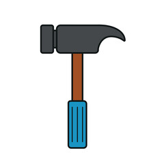 Hammer Icon Clipart Color with Line Vector Illustration Isolated on White Background