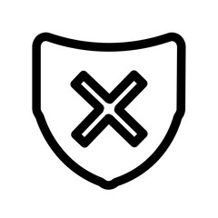 Obraz premium Cancel Close Protection Security Shield Icon