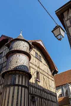 France, Grand Est, Troyes, Historichalf-timberedtownhouse