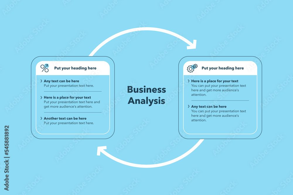 Poster Simple diagram for business analysis - blue version. Easy to use for your website or presentation.