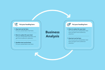 Simple diagram for business analysis - blue version. Easy to use for your website or presentation.