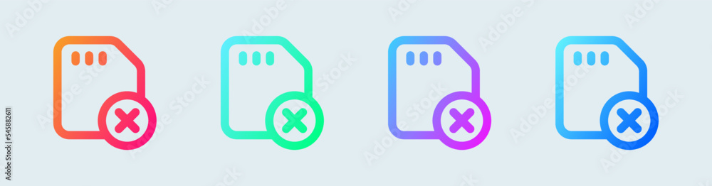 Poster delete line icon in gradient colors. remove signs vector illustration.