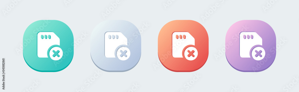Poster delete solid icon in flat design style. remove signs vector illustration.