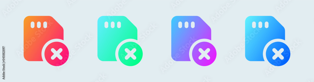 Poster delete solid icon in gradient colors. remove signs vector illustration.