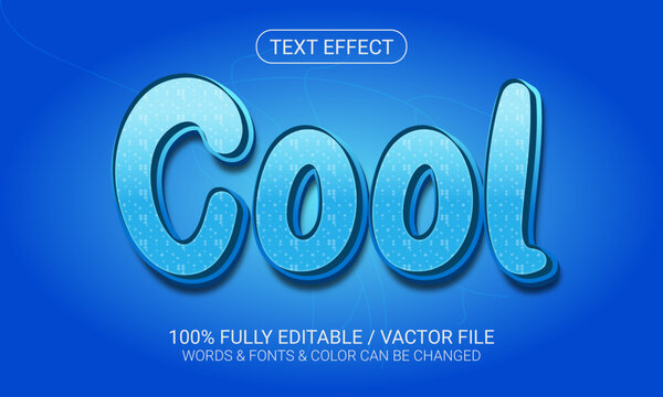 Blue Cool Editable 3d text style effect high quality