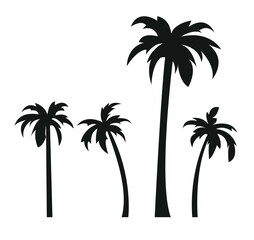 Palm tree or coconut tree flat vector icon