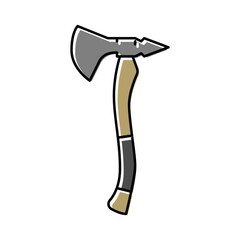 viking axe weapon color icon vector illustration