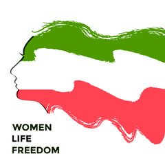 Flag  of women freedom in Iran protest social media post