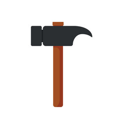 Flat Hammer Icon Clipart Animated Cartoon Vector Illustration Isolated on White Background