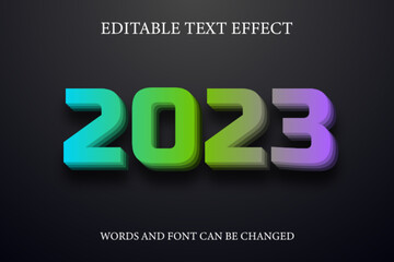 2023 3d colorful style text effect