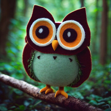 Owl made from felt