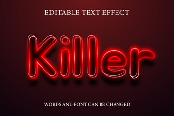 Killer red neon style text effect