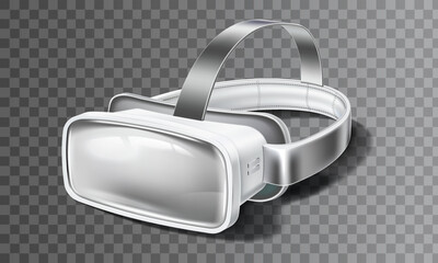 Vr Headset Icon 3d Isometric On White Background, Virtual Reality Glasses, Vr Headset Icon. Vector Illustration.