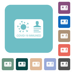 Covid 19 immuned rounded square flat icons