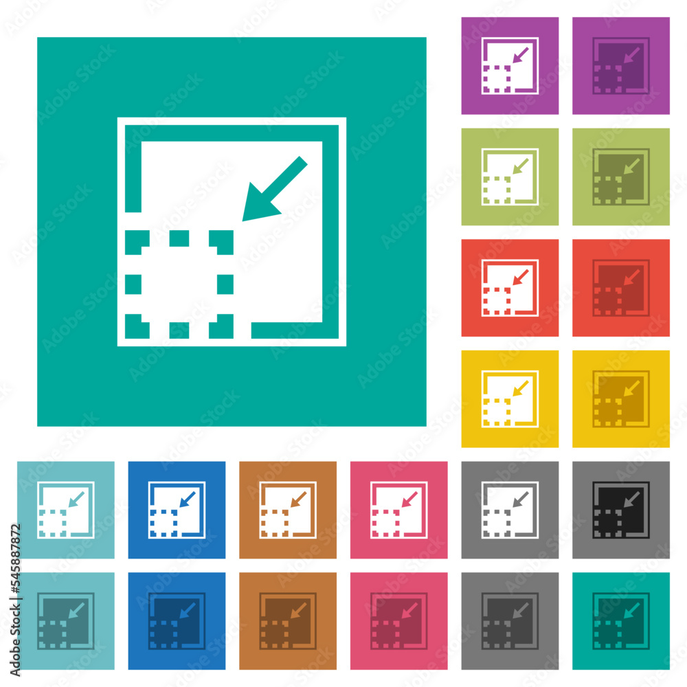 Poster minimize element solid square flat multi colored icons