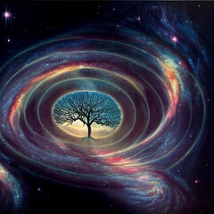 Spirit Tree meditation on the wild expanses of the universe, reflections on reality and our impact on the environment