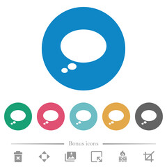 Single oval thought bubble solid flat round icons