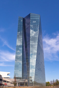 new building of the european central bank in Frankfurt at daytime