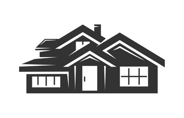 Silhouette vintage house. Vector illustration