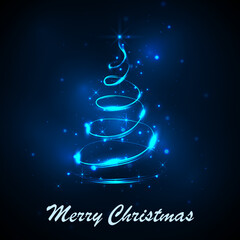 Merry Christmas, Christmas tree blue