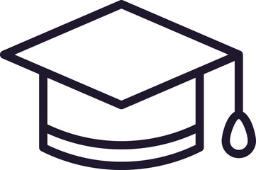 Education concept. Trendy sign for apps, UI, web sites, adverts, shops. Editable stroke. Vector line icon of academic square cap