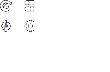 Single line icon of gear on isolated white background. High quality editable stroke for mobile apps, web design, websites, online shops etc. 