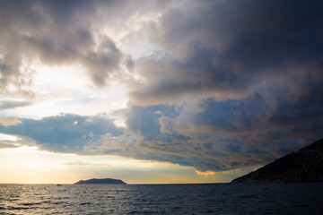 Beautiful Seascape with Islands At Horizon