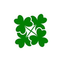 Shamrock icons, Four leaf clover icons,