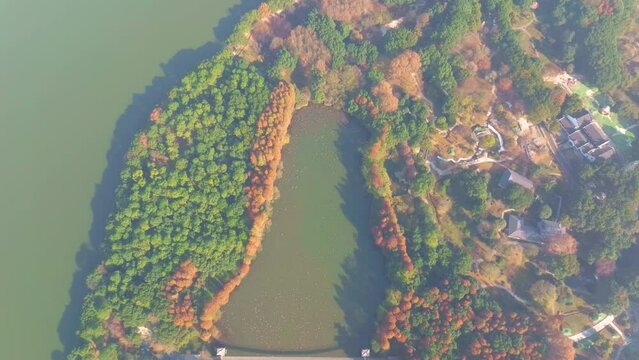 Hubei Wuhan East Lake Scenic Area Autumn Aerial Photography Scenery