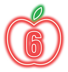 Apple Neon Number 6