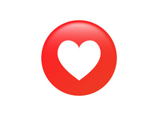 The red circle white heart icon on transparent background