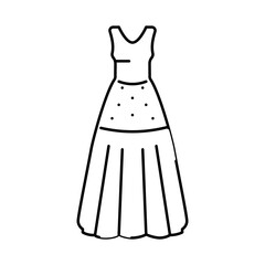 natural bride dress line icon vector illustration