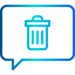 Delete message gradient line icon