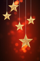 Christmas Ornaments on Red