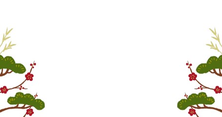 お正月背景イラスト　松竹梅