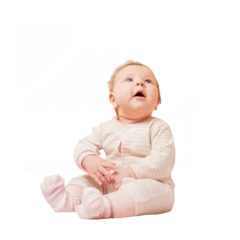 Fototapeten baby sitting isolated on white background,Infant child baby toddler   © Olga