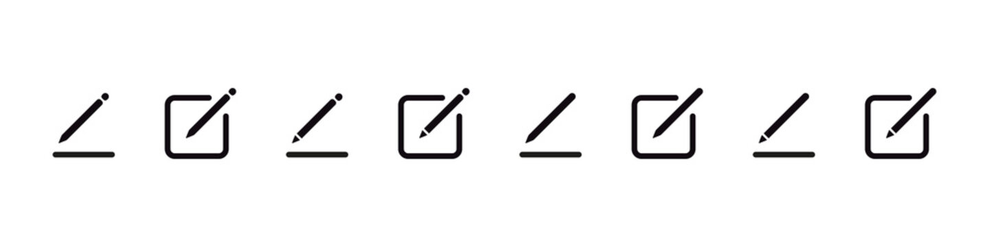 Edit Icon. Pencil Editing Document Sign. Correct Edition File. Edit Doccument Vector Set.