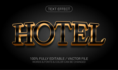 Gold Hotel Editable Text Style Effect- Gold Hotel Text Effect