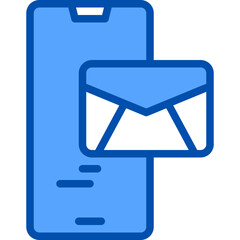 Sent mail blue outline icon