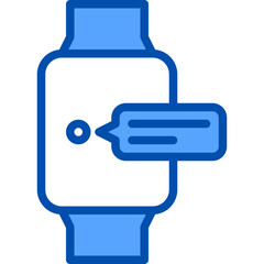 Smartwatch blue outline icon