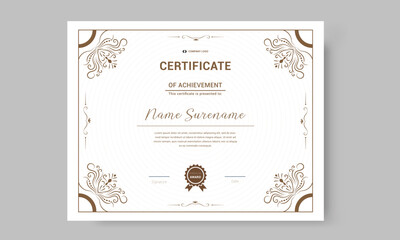 Fototapeta na wymiar achievement certificate flourishes elegant vintage vector template
