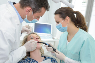 female patient at the dentist