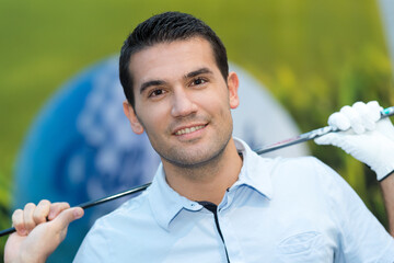 male golfer posing - Powered by Adobe