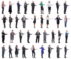 group of successful business people isolated on white