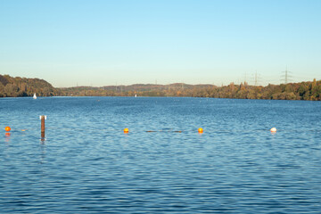 Fototapeta na wymiar Kemnader See, Blick vom Stauwehr