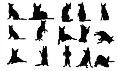 German Shepherd Silhouette Set