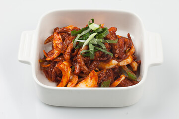cooking, food, food, meals, food, seafood, octopus, stir-fry, stir-fried octopus, spicy, red, red, food ingredients, Korean food, Korean food, Korean food, Korean food, Korean culture,낙지볶음,낙지,해산물,