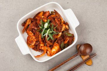 cooking, food, food, meals, food, seafood, octopus, stir-fry, stir-fried octopus, spicy, red, red, food ingredients, Korean food, Korean food, Korean food, Korean food, Korean culture,낙지볶음,낙지,해산물,