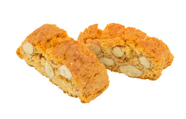 Biscotti isolated on white background with clipping path