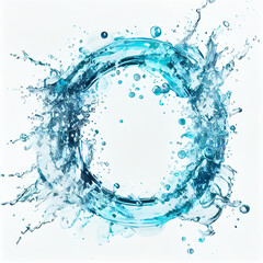 Cirle water splash of fresh water for package, advertising. Ecology concept.